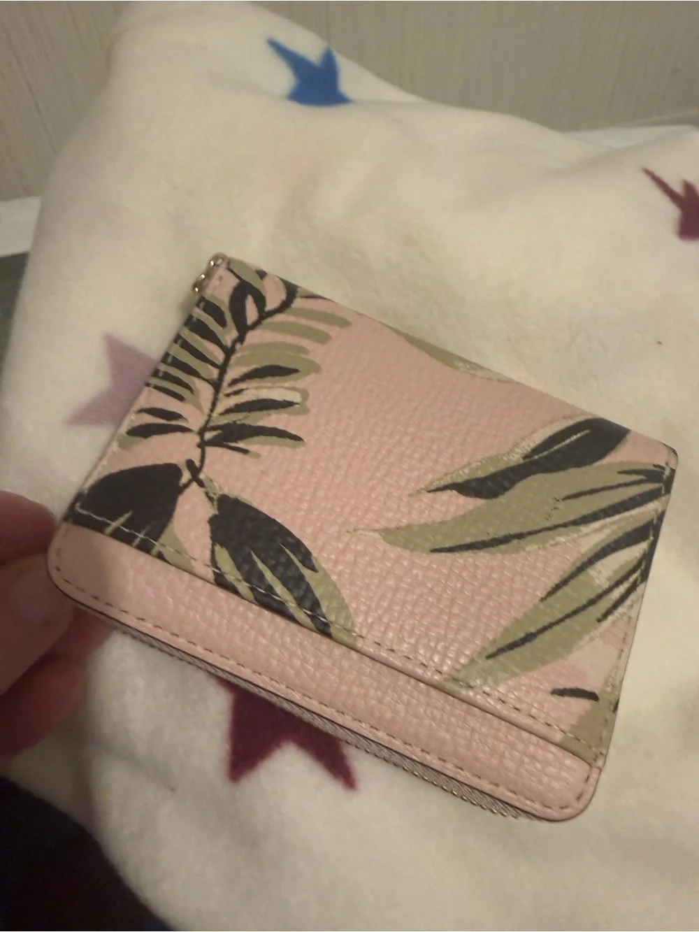 kate spade Briars lane botanical Zip Card Case with Key Ring NWOT
